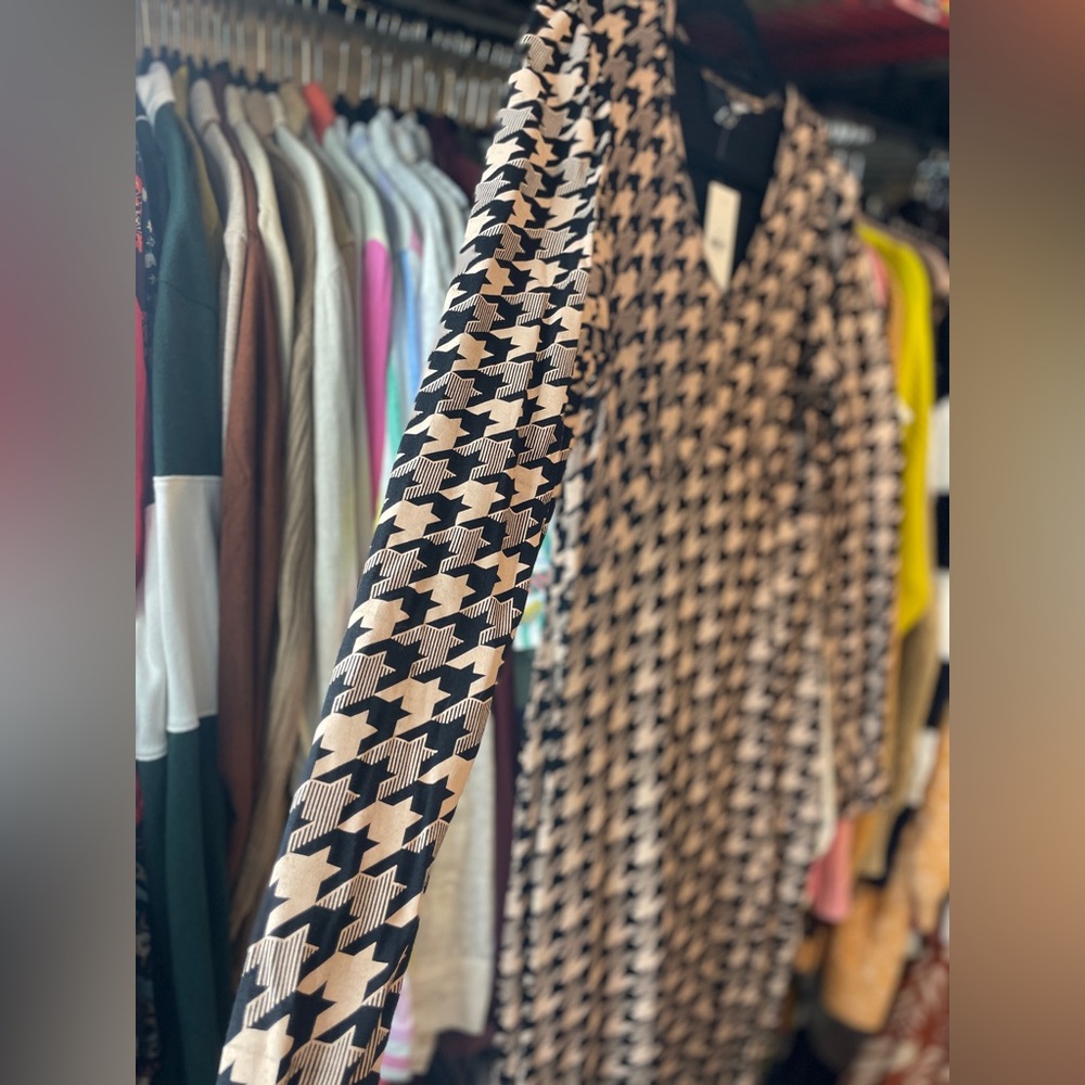 NWT Long Tall Sally Midi Dress | Houndstooth | Size US 8 UK 12 | Tall Sized - Picture 4 of 13